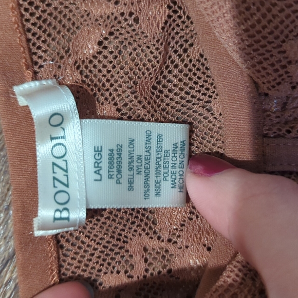 Bozollo Brown Padded Lace Bustier - Picture 2 of 2